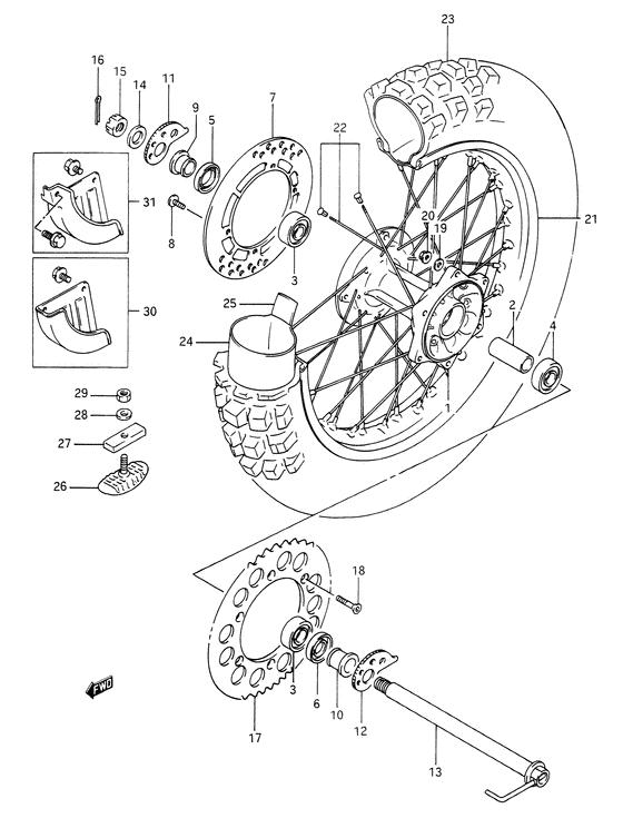 Rear wheel complete assy