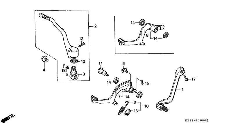 Pedal/kick starter arm