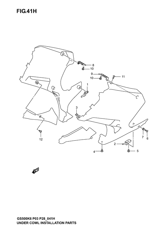 Under cowling installation parts
