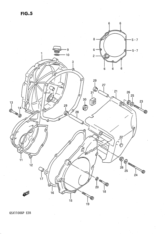 Crankcase cover ass`y  (v