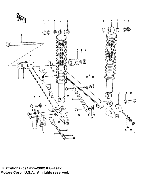 D-4-swing arm/shock absorbers