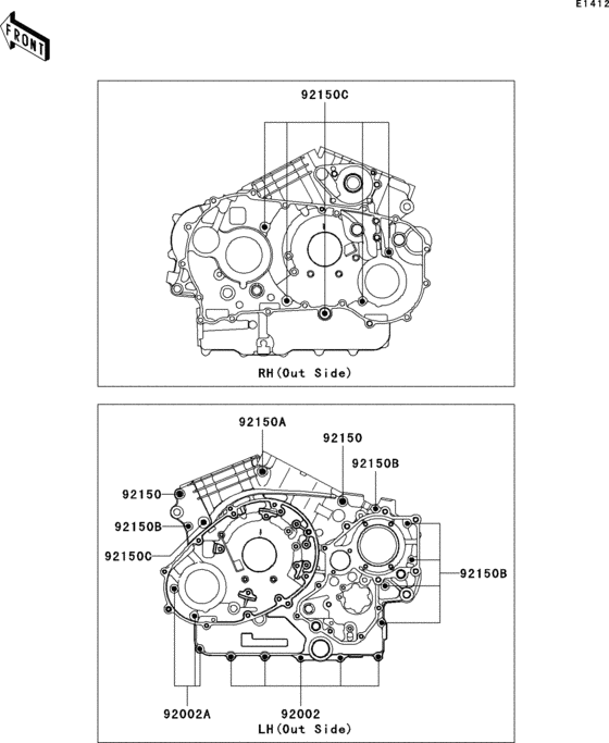 VN1500 Болты крепления картера