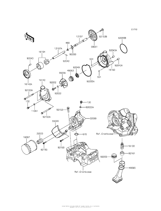 ZX636 Масляный насос и фильтр