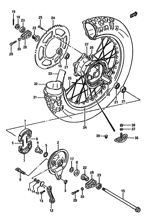 Rear wheel complete assy