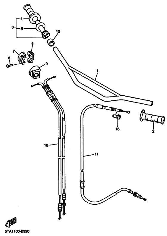  Рулевой рычаг кабель