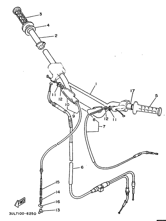 Steering handle. cable