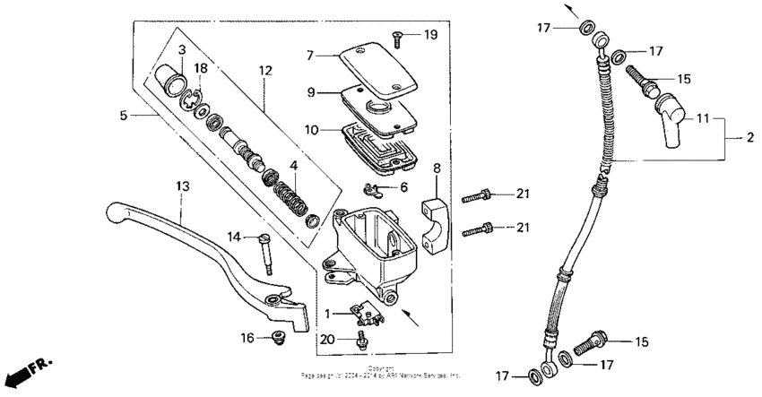 VT600CD Передний главный тормозной цилиндр