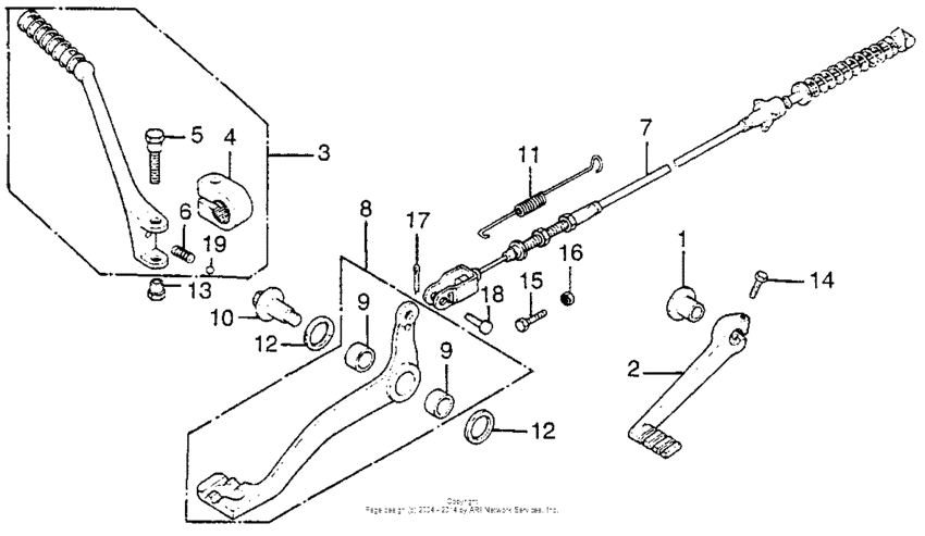 Pedal + kick starter arm