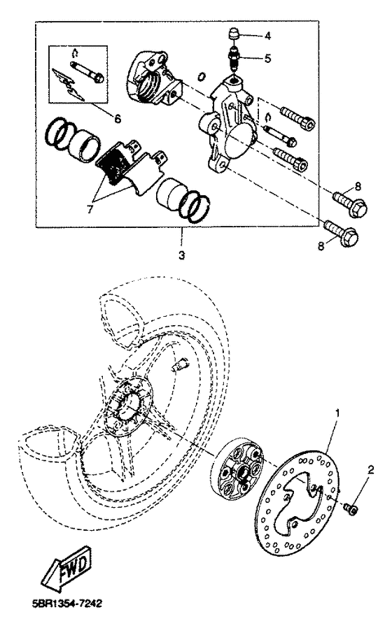 Rear brakecaliper