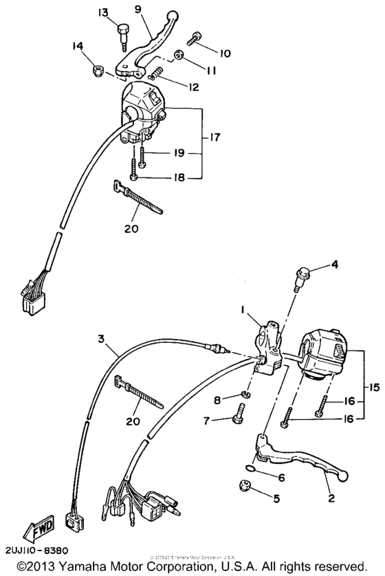 XV250 Рулевые переключатели