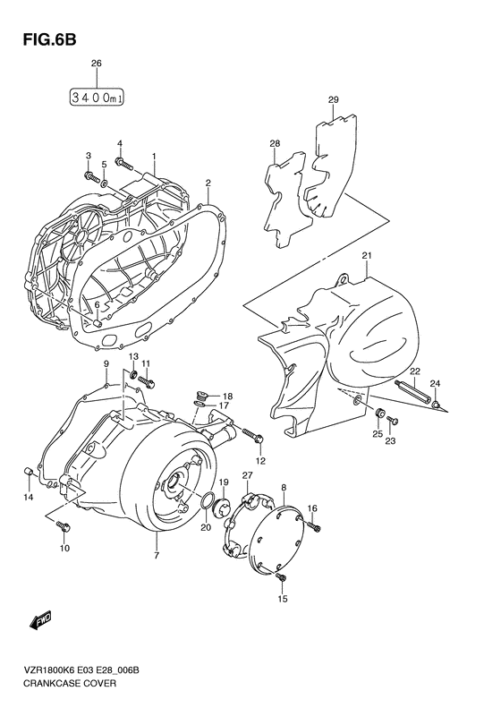 Crankcase cover ass`y  (v