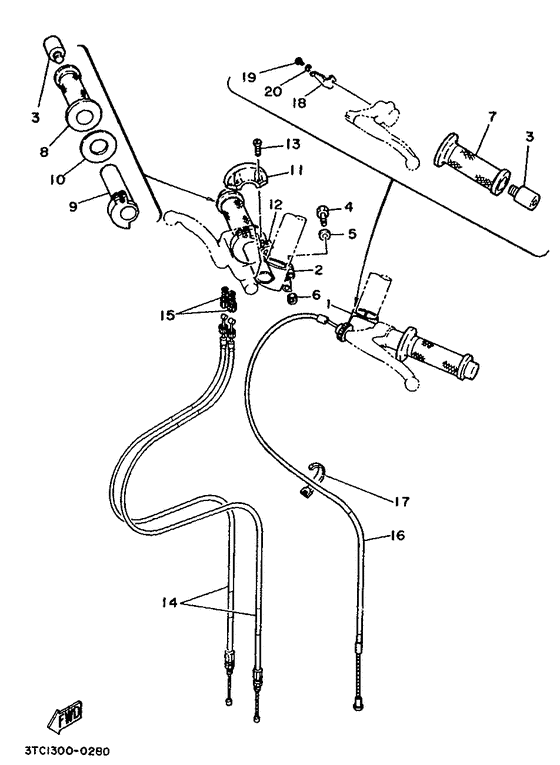 Steering handle. cable