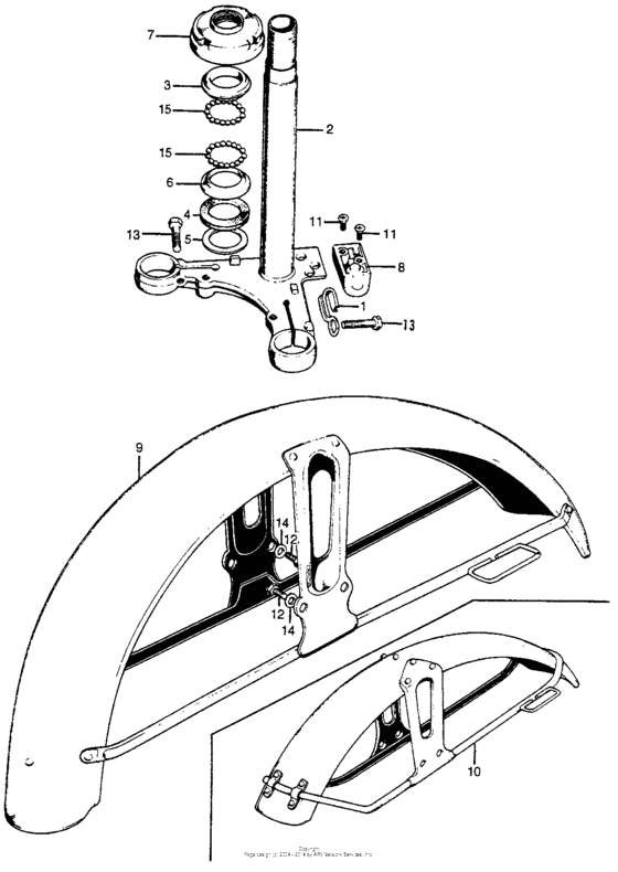 Steering stem + front fender