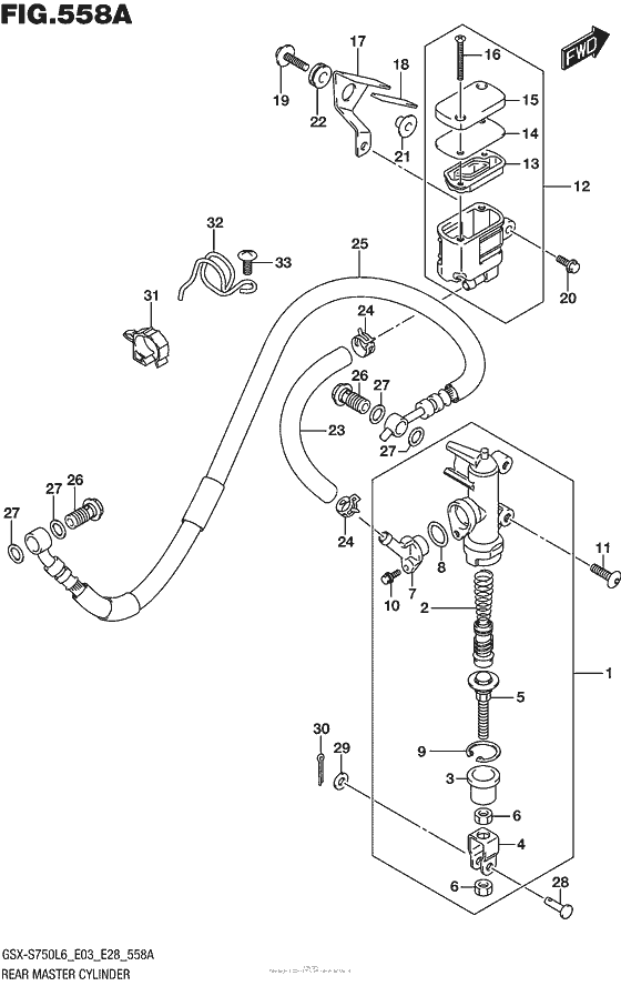Rear Master Cylinder (Gsx-S750L6 E03)