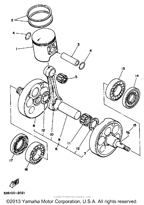 Alternate crankshaft piston parts