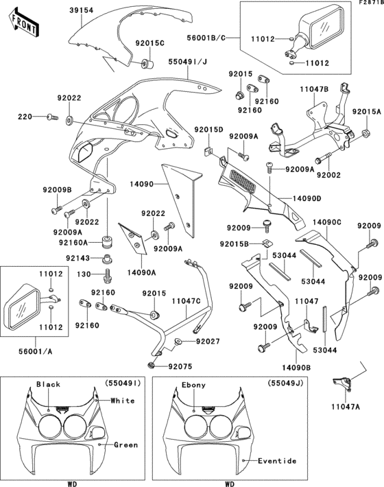ZX750 Cowling(1 / 2)(zx750-l3)