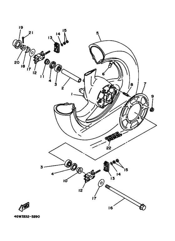Rear wheel complete assy