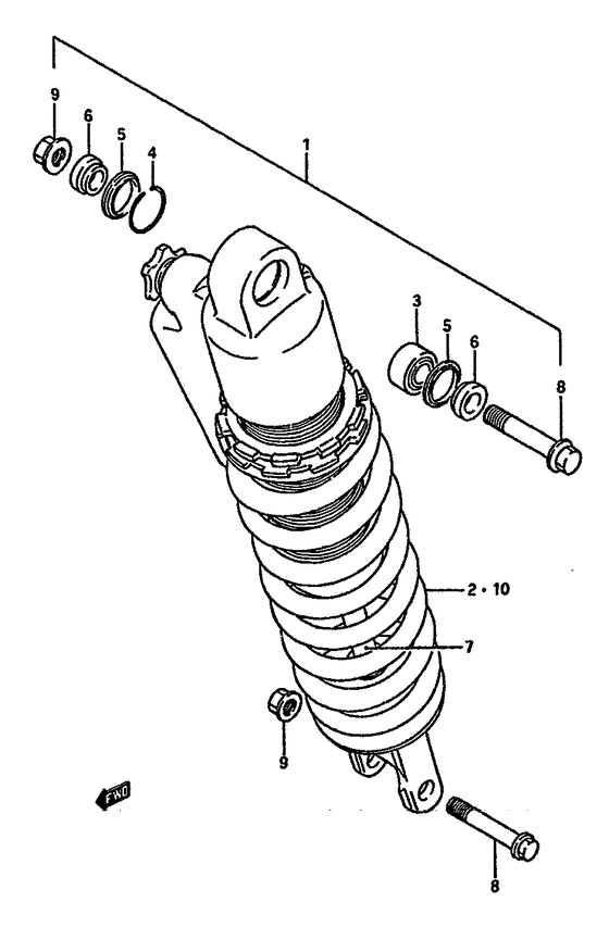 RM125 Абсорбер удавный в сборе задний