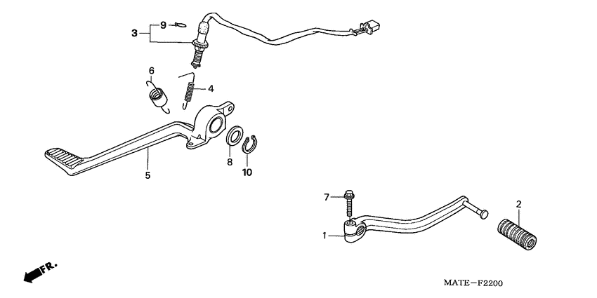 Brake pedal/change pedal