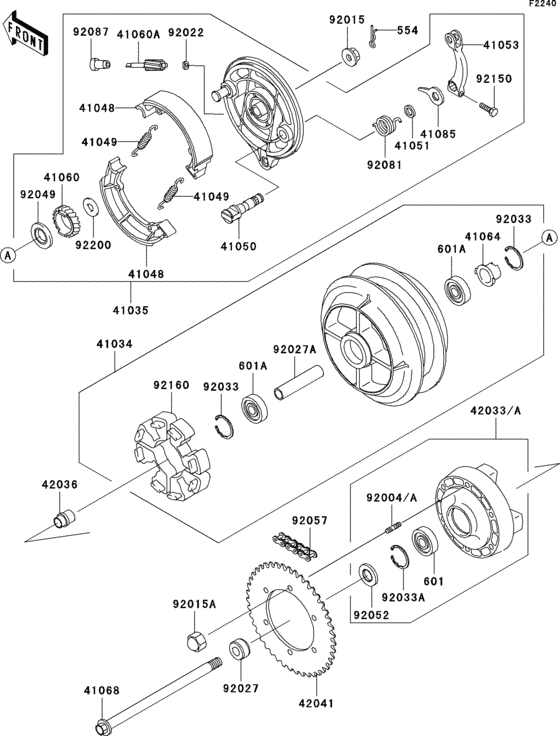 VN800 Задняя ступица колеса
