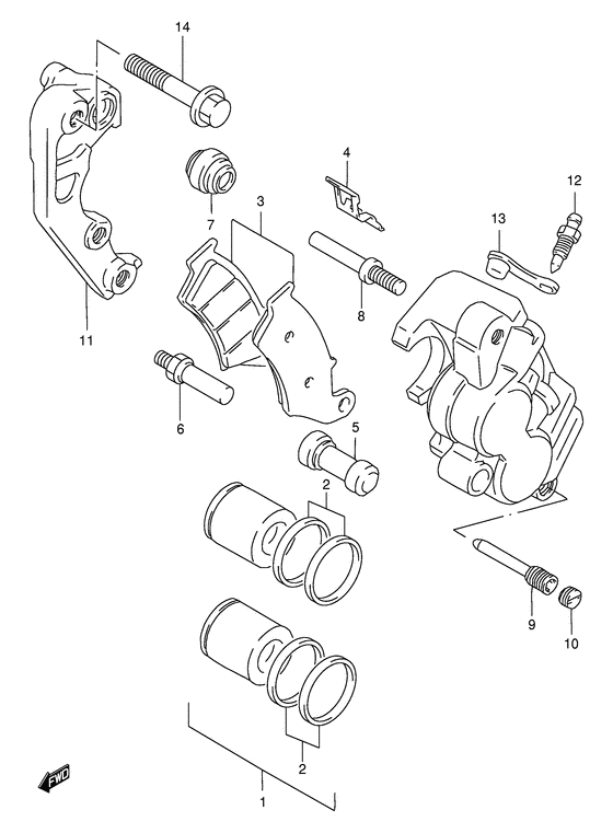 RM250 Передний суппорт