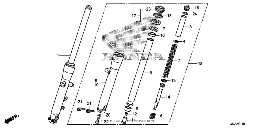 VT750C2S (ABS) Передняя вилка