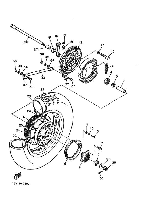 Rear wheel complete assy