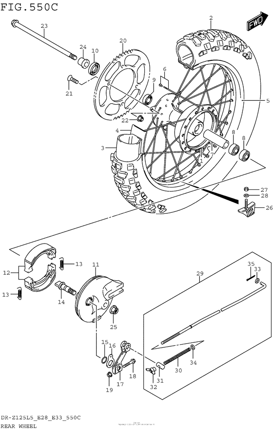 Rear Wheel (Dr-Z125Ll5 E28)
