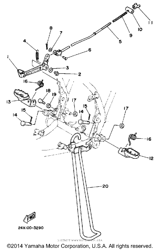 YZ125L Подножки