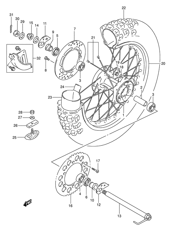 Rear wheel complete assy