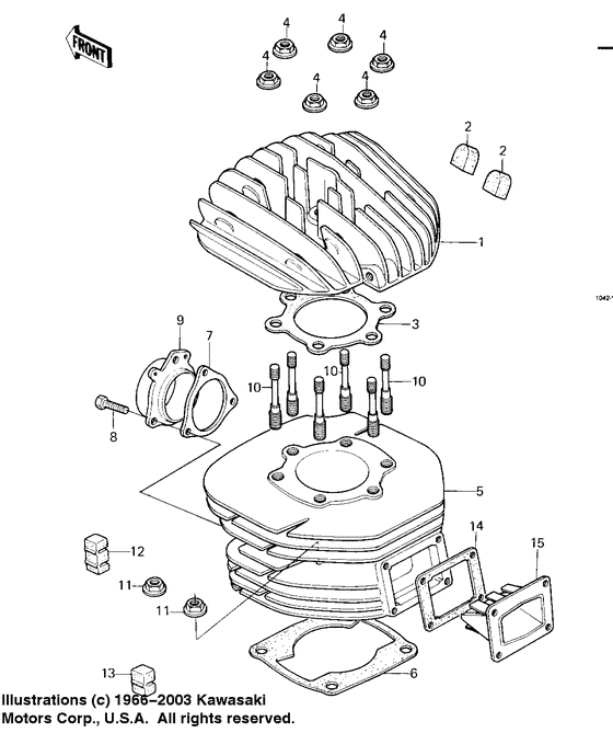 Cylinder head/cylinder/reed valve