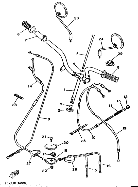 Steering handle. cable