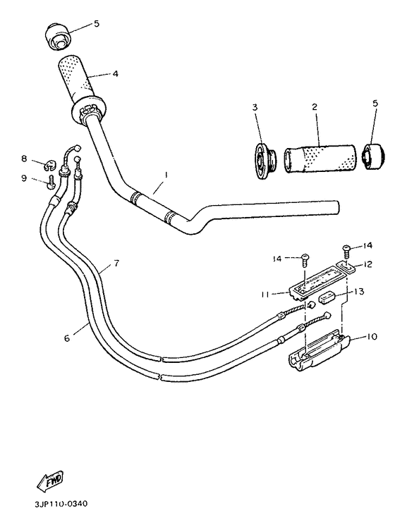 Steering handle. cable