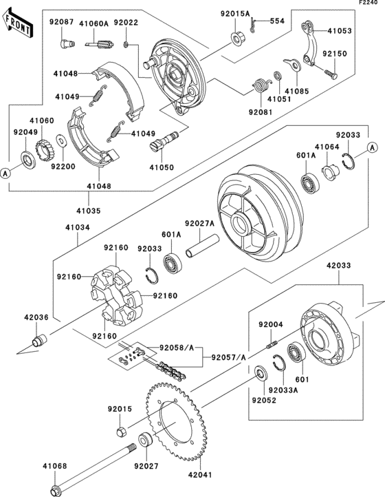 VN800 Заднее колесо и цепь