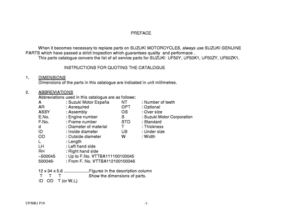 UF50 Catalog preface