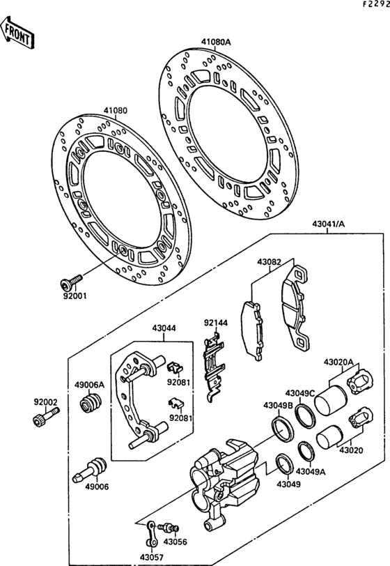 Front brake(zx750f000001-016327)