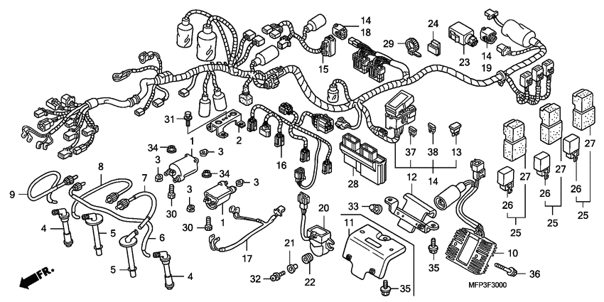 Wire harness/ignition coi l