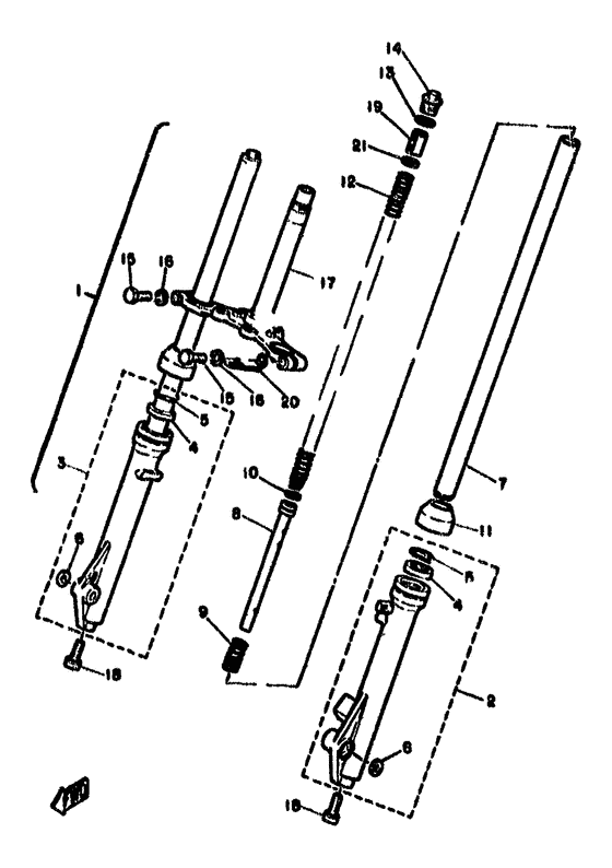 YZ50H Передняя вилка