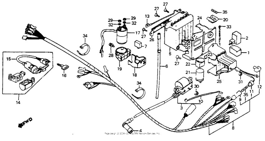 Wire harness + battery