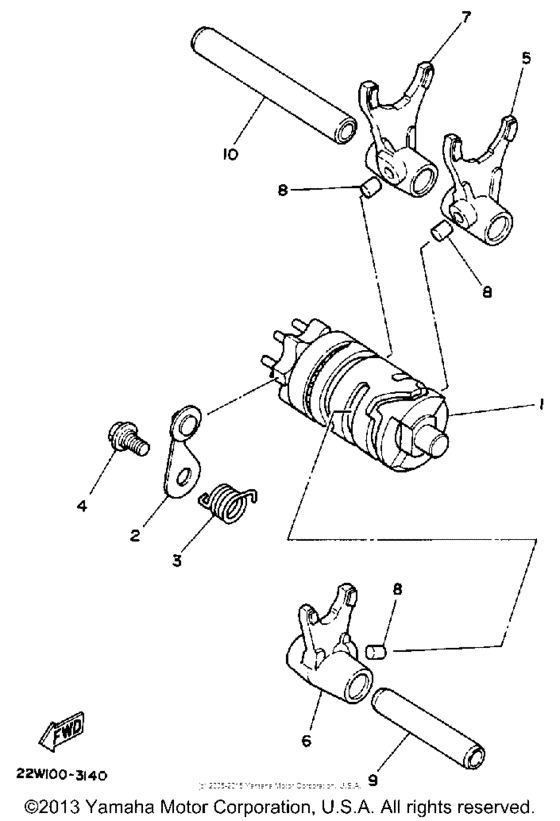 Shift cam-fork