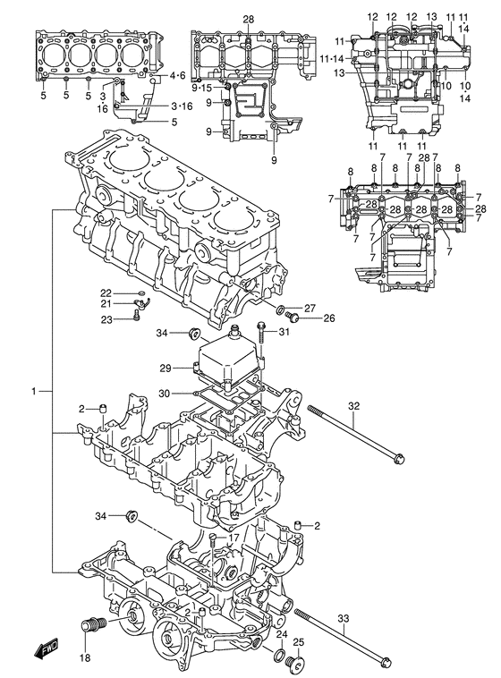 GSX-R600U1 Картер двигателя
