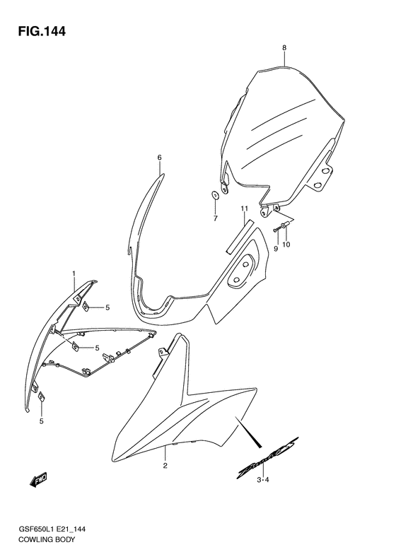 GSF650S Cowling body