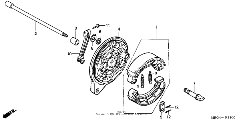 VT750CA Задний тормоз