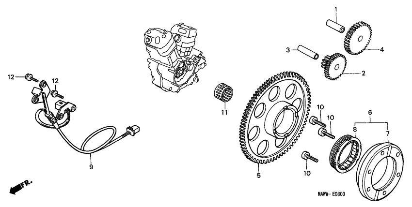 Pulse generator/ starting clutch