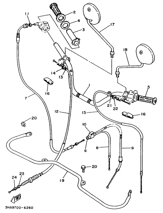 Steering handle. cable