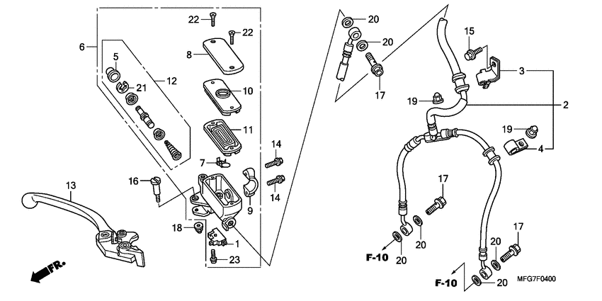 Fr. brake master cylinder
