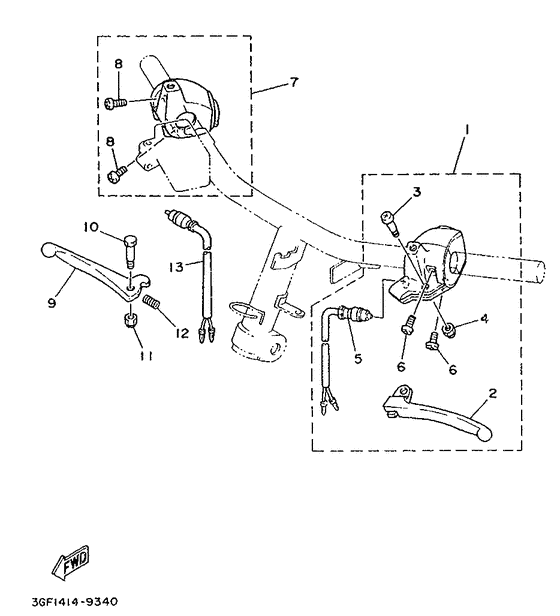 Handle switch. lever