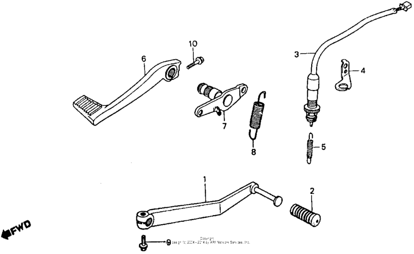 Brake pedal + gearshift pedal
