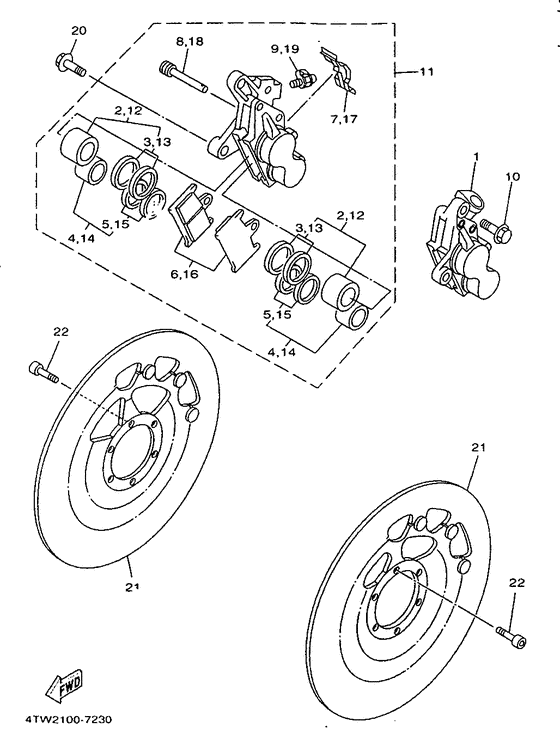 Front brake. caliper