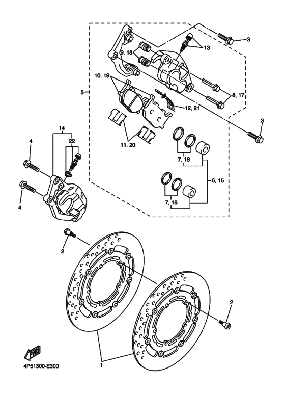FZ6-SA Передний суппорт
